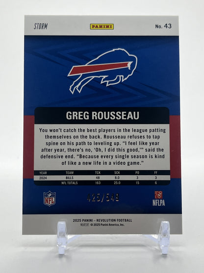 2025 Panini Revolution #43 Greg Rousseau Blue Storm #/549