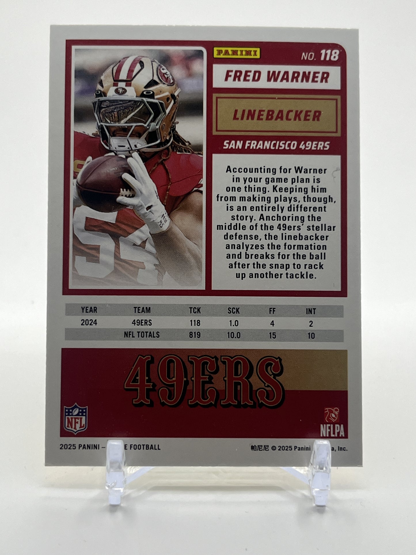 2025 Score #118 Fred Warner Dots Gold #/499
