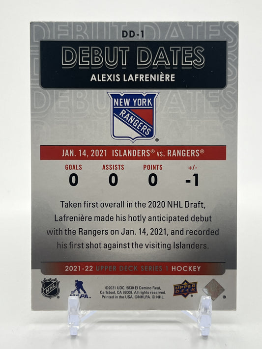 2021-22 Upper Deck #DD-1 Alexis Lafreniere Debut Dates