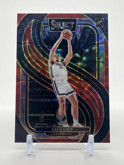 2024-25 Panini Select #192 Zach Edey Red Scope Prizm #/249 RC