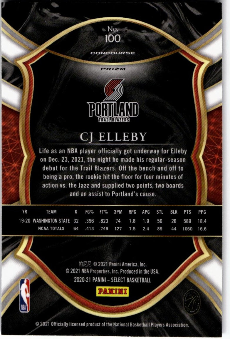 2020-21 Panini Select #100 CJ Elleby Blue
