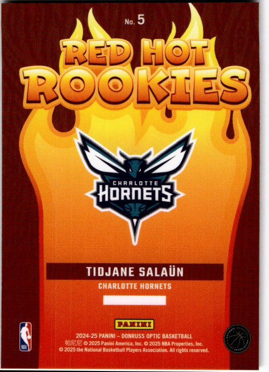 2024-25 Donruss Optic #5 Tidjane Salaun Red Hot Rookies Red International