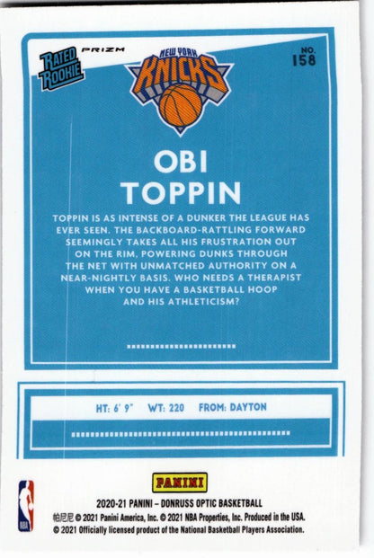 2020-21 Donruss Optic #158 Obi Toppin Fanatics