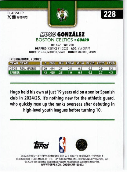 2025-26 Topps #228 Hugo González