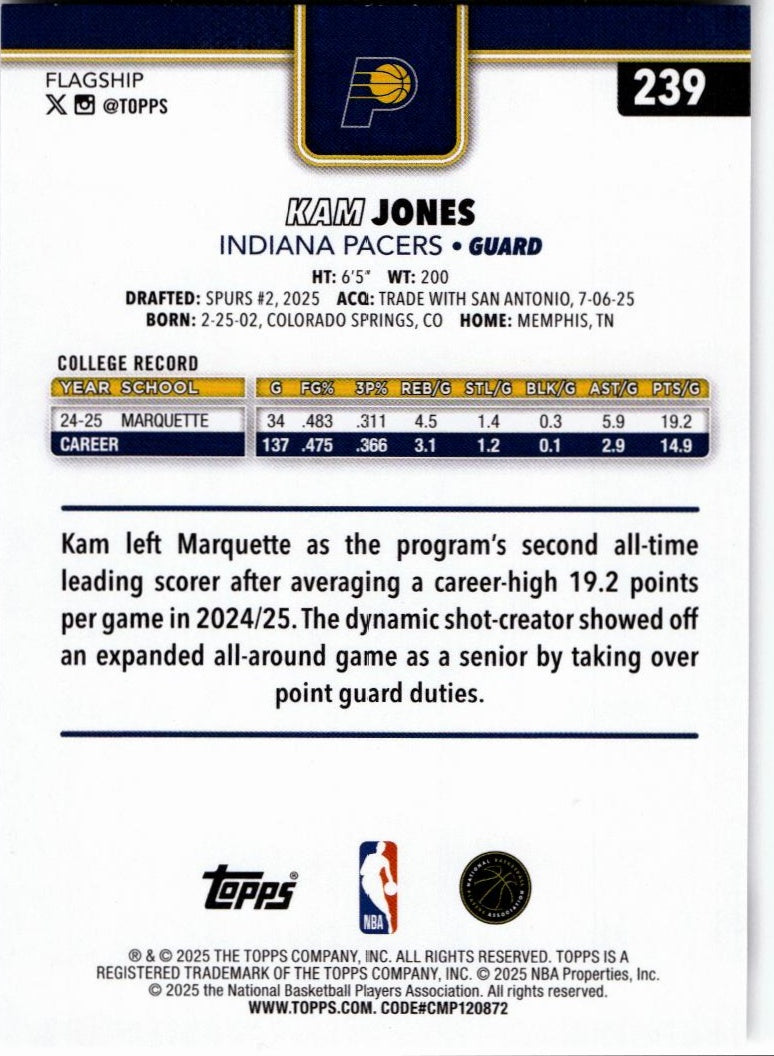 2025-26 Topps #239 Kam Jones