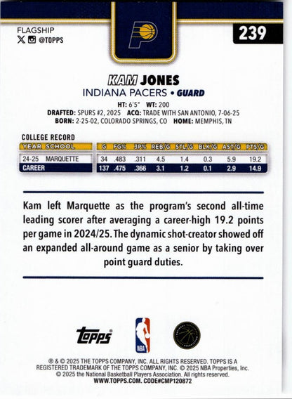 2025-26 Topps #239 Kam Jones