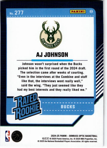 2024-25 Donruss Optic #277 AJ Johnson