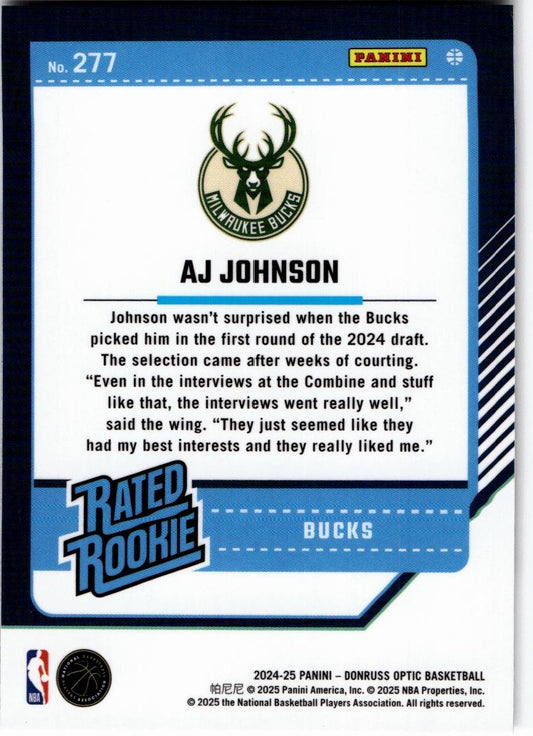2024-25 Donruss Optic #277 AJ Johnson