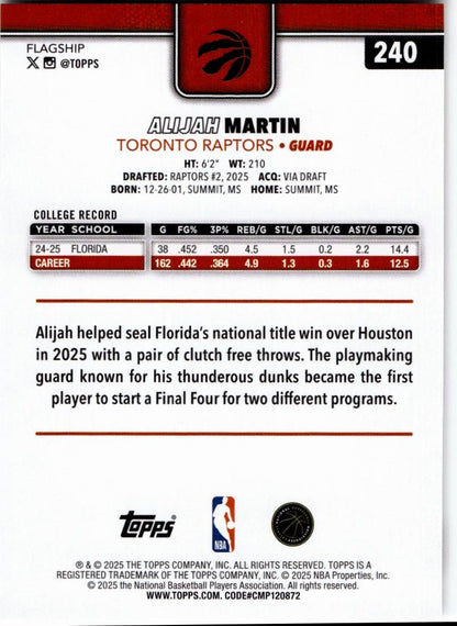 2025-26 Topps #240 Alijah Martin