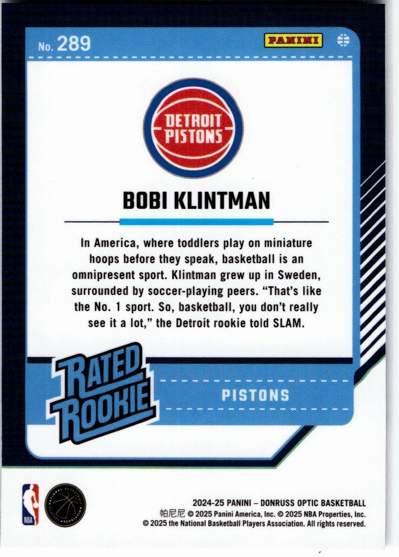 2024-25 Donruss Optic #289 Bobi Klintman