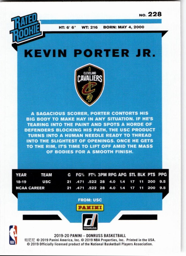 2019-20 Donruss #228 Kevin Porter Jr.