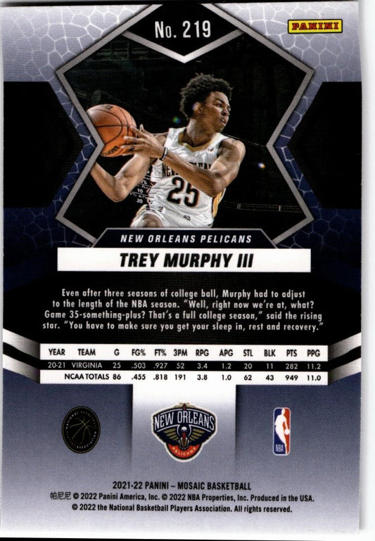 2021-22 Panini Mosaic #219 Trey Murphy III