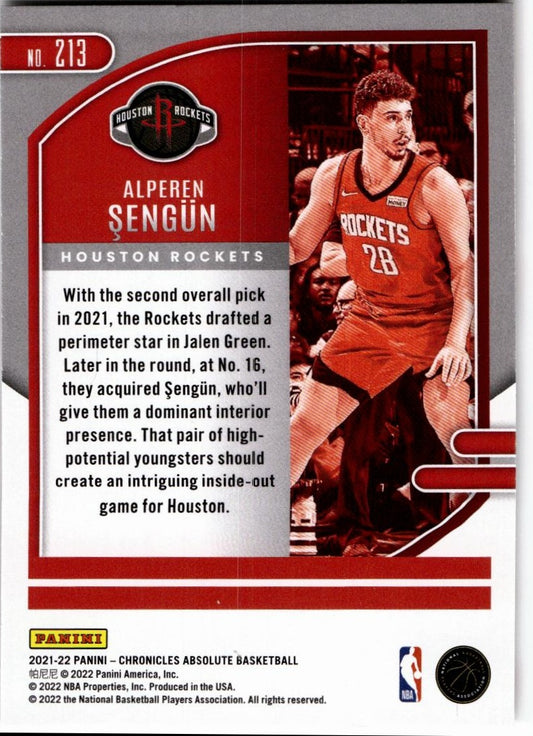 2021-22 Panini Chronicles #213 Alperen Sengun