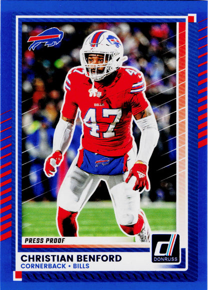 2025 Donruss #105 Christian Benford Press Proofs Red