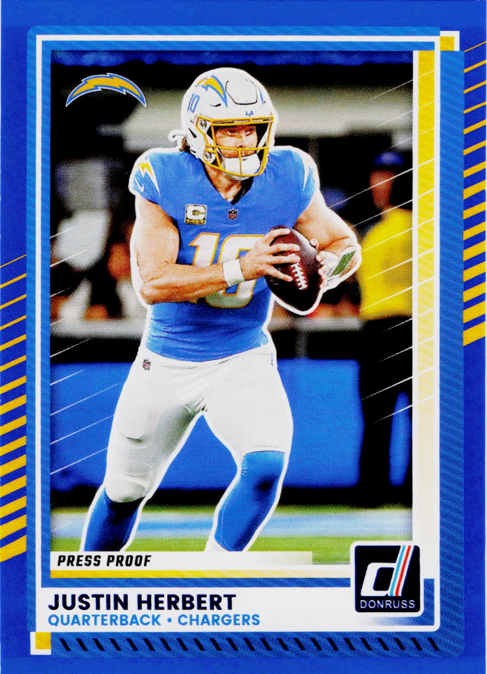 2025 Donruss #146 Justin Herbert Press Proofs Blue