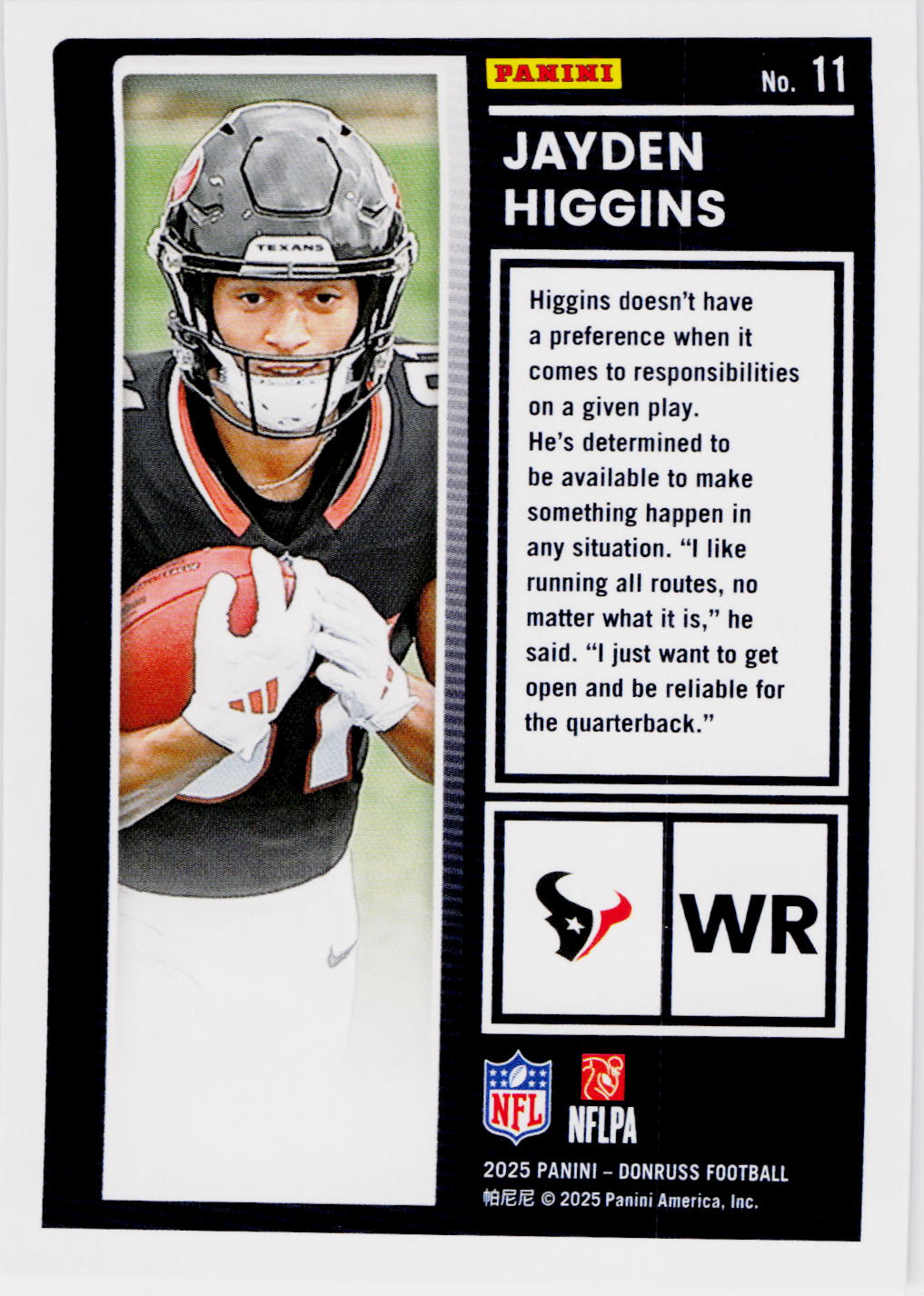 2025 Donruss #11 Jayden Higgins The Rookies