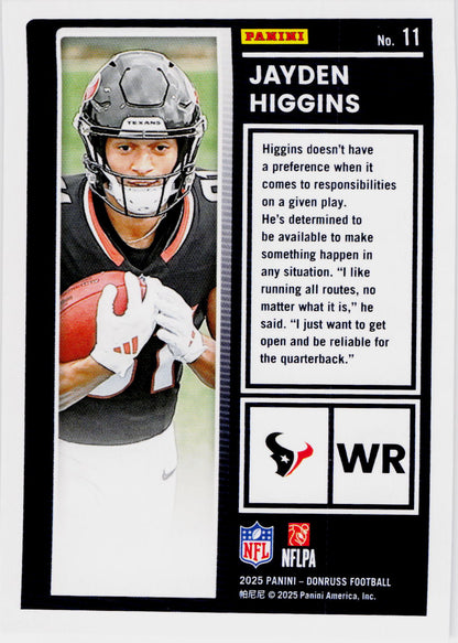 2025 Donruss #11 Jayden Higgins The Rookies