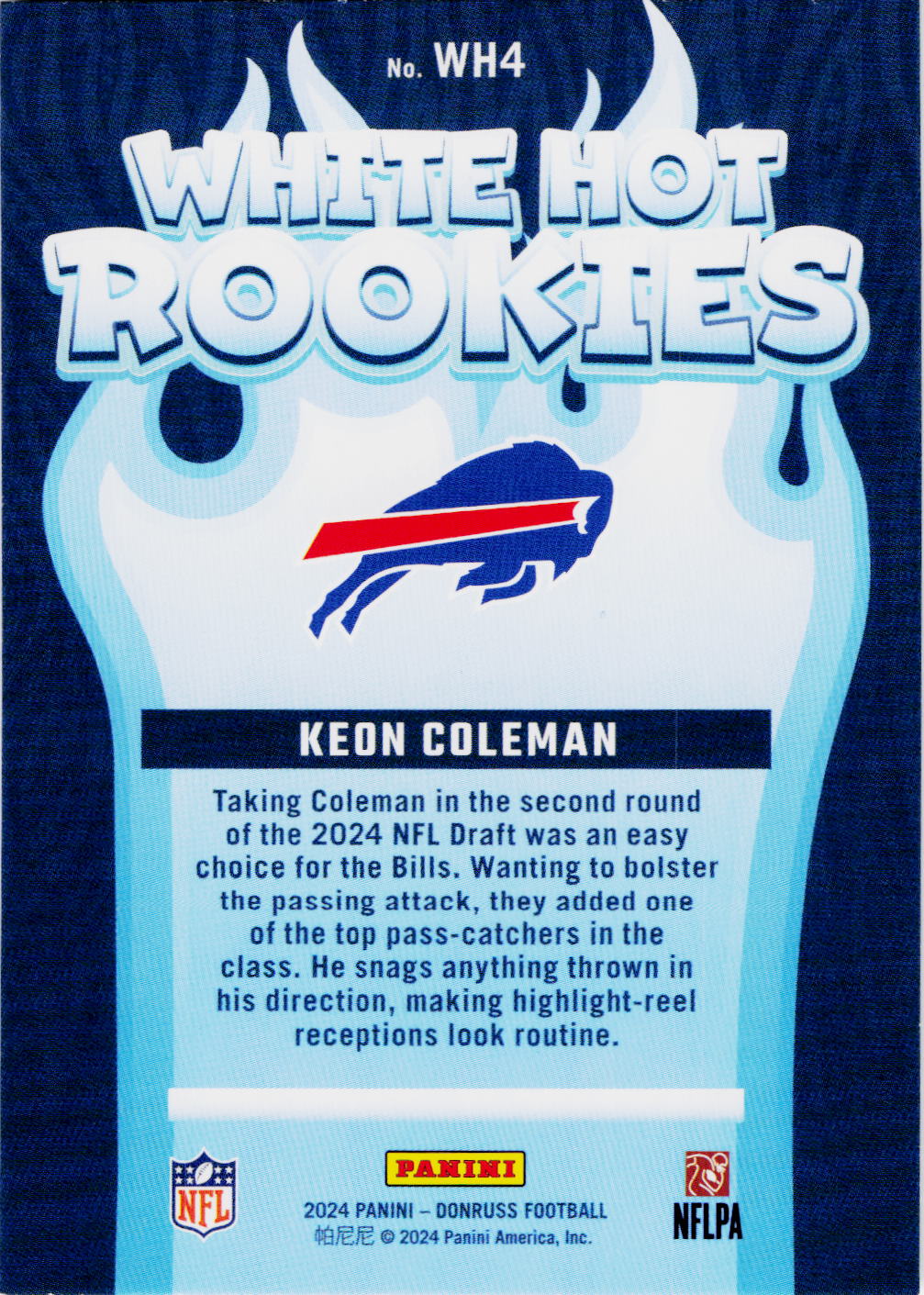 2024 Donruss #WH4 Keon Coleman White Hot Rookies