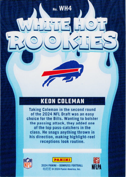 2024 Donruss #WH4 Keon Coleman White Hot Rookies