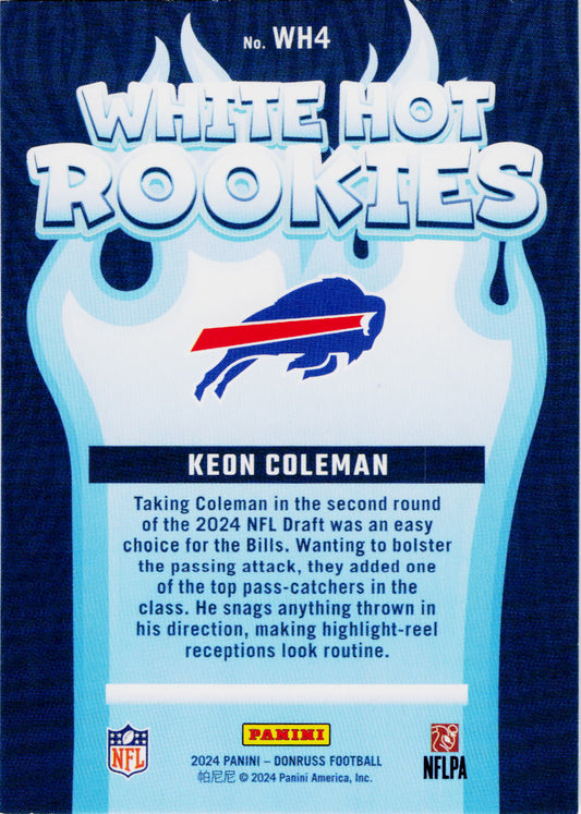 2024 Donruss #WH4 Keon Coleman White Hot Rookies