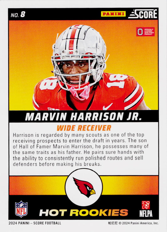 2024 Score #8 Marvin Harrison Jr. Hot Rookies