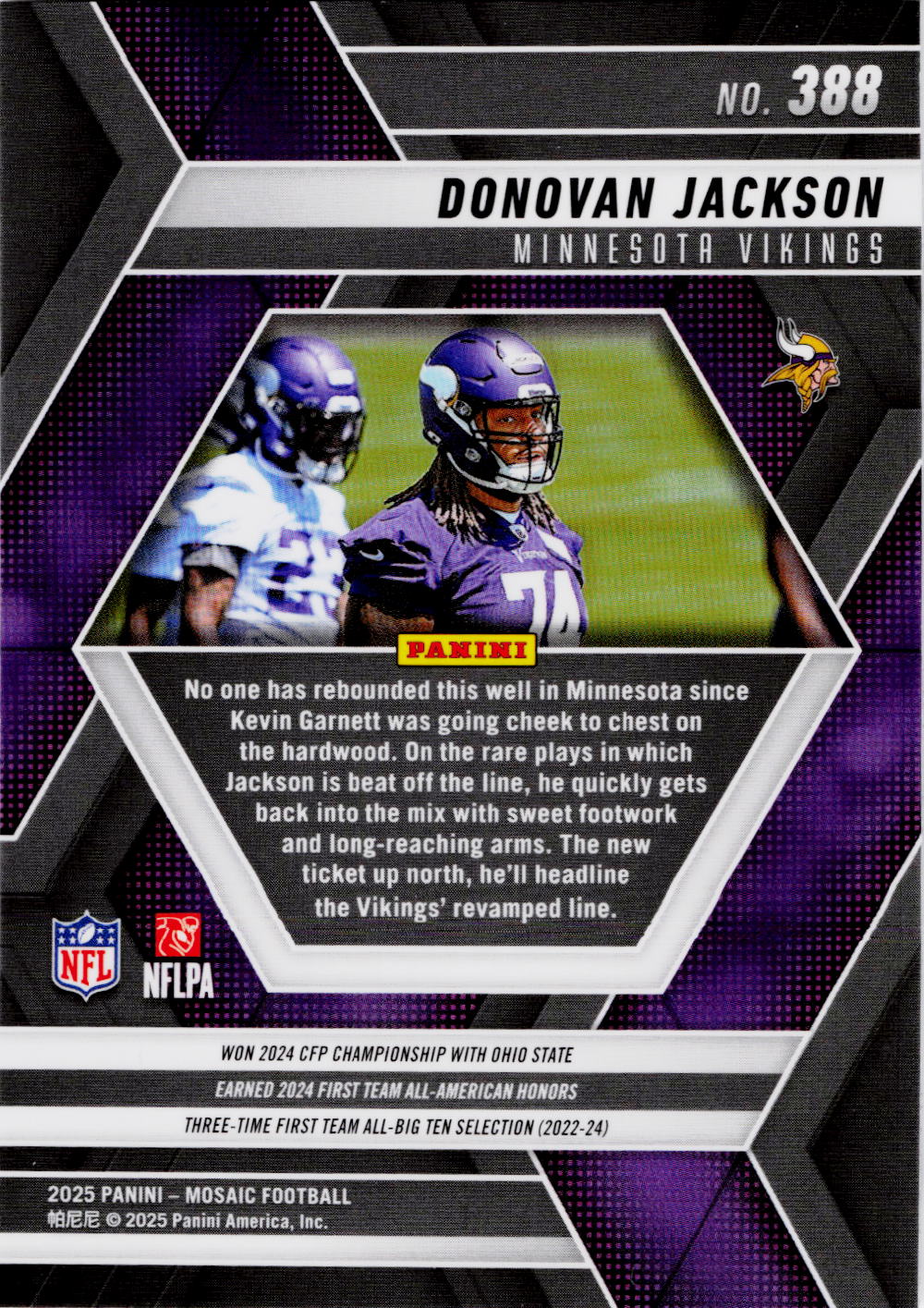 2025 Panini Mosaic #388 Donovan Jackson