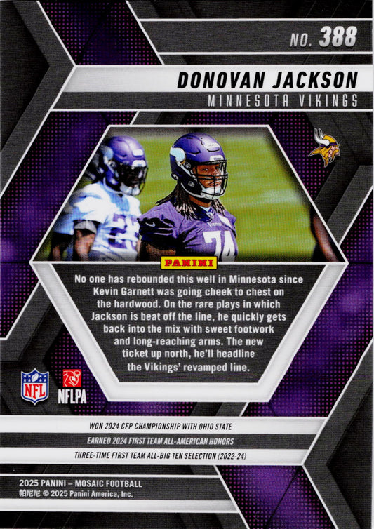 2025 Panini Mosaic #388 Donovan Jackson