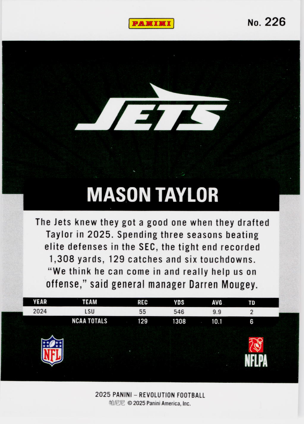 2025 Panini Revolution #226 Mason Taylor