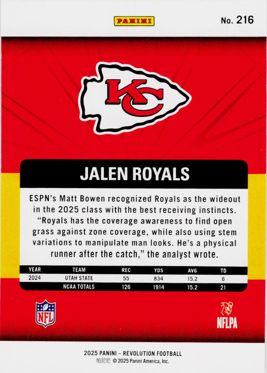2025 Panini Revolution #216 Jalen Royals
