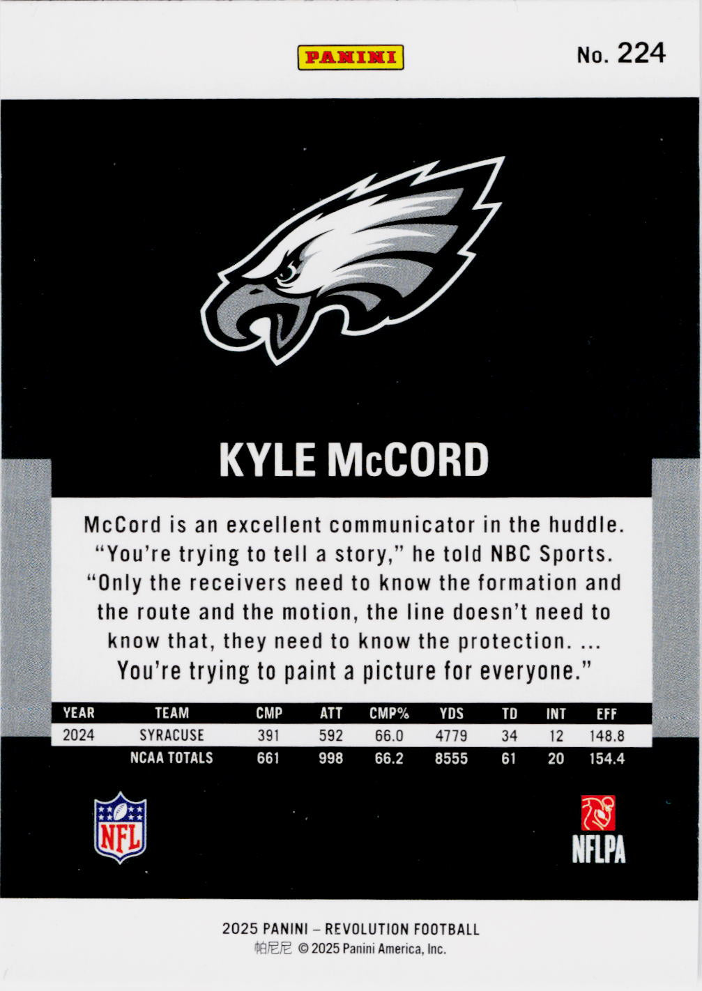 2025 Panini Revolution #224 Kyle McCord