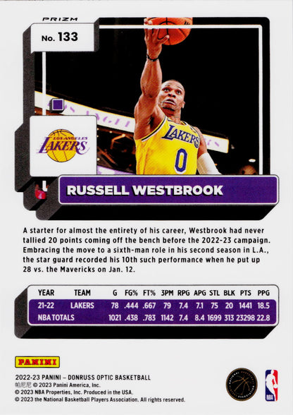 2022-23 Donruss Optic #133 Russell Westbrook Fast Break Holo