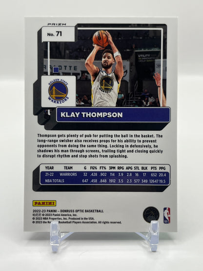 2022-23 Donruss Optic #71 Klay Thompson Hyper Green